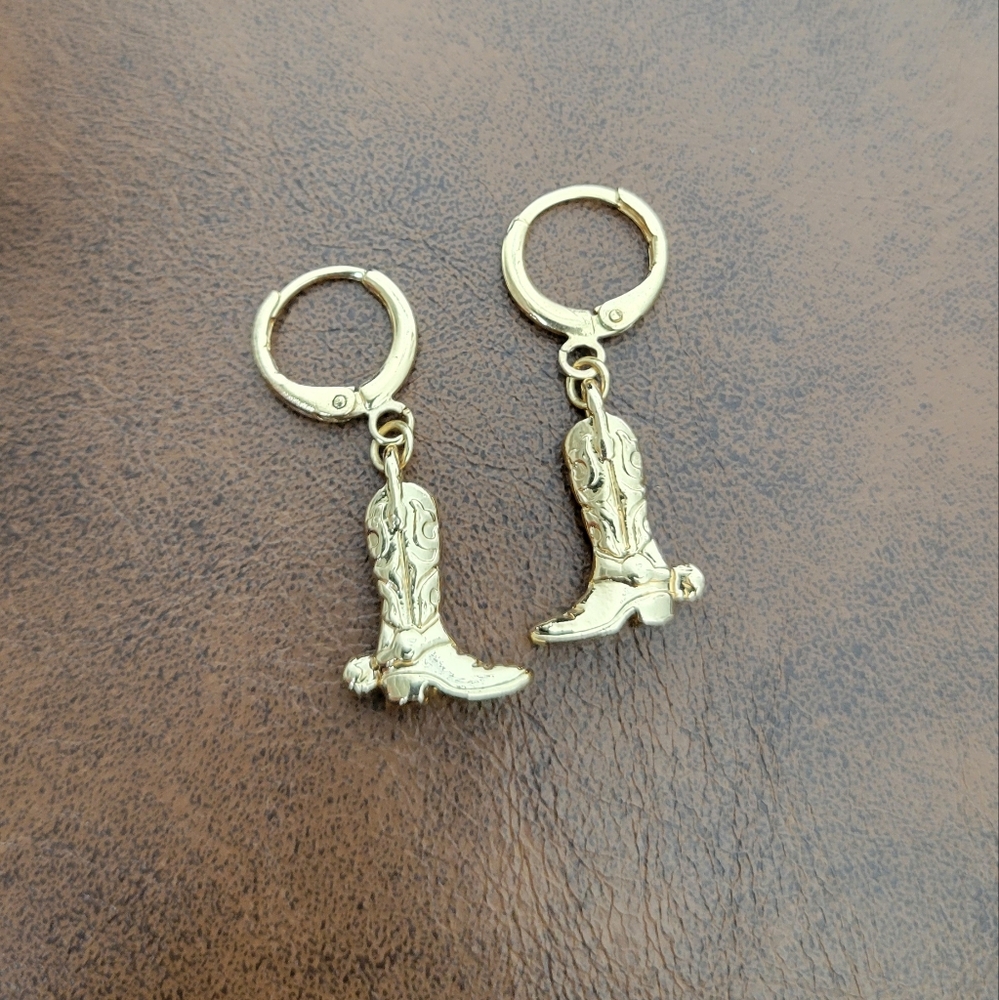 Cowboy boot earrings